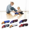 Alloy Car Carrier Truck Model Boy Christmas Toys Assembled Model Building Kits Tool 1/65 Scale Diecast Simulation Car Toys 4