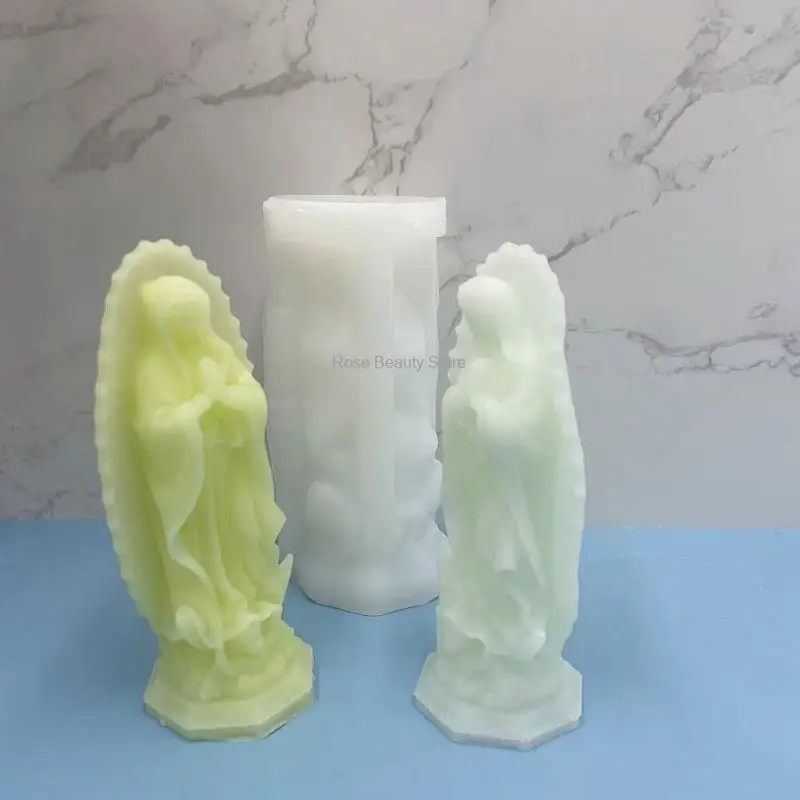 Virgin Mary Candle Silicone Mold Diy Aromatherapy Epoxy Resin Pendant Handmade Gypsum Mold Home Decoration Pendant