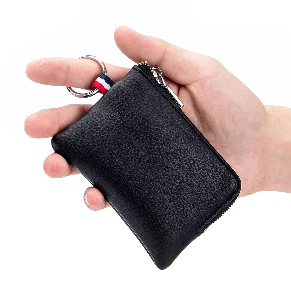 

Women Leather Coin Purse Mini Ultra-thin Small Zipper Cute Wallet Men Soft Cowhide Leather Driver's License Key Bag Card Holder