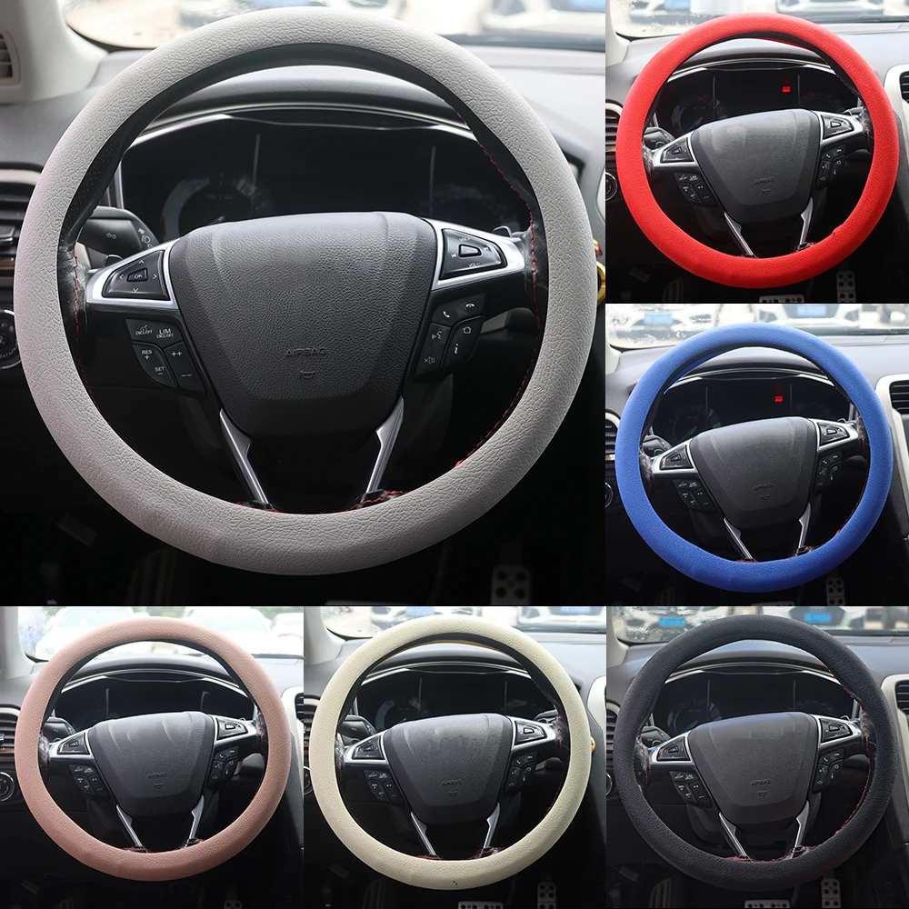 

Car Silicone Steering Wheel Glove Cover Texture Soft Universal Soft Silicon Steering Wheel Multi Color Automobiles Accessories