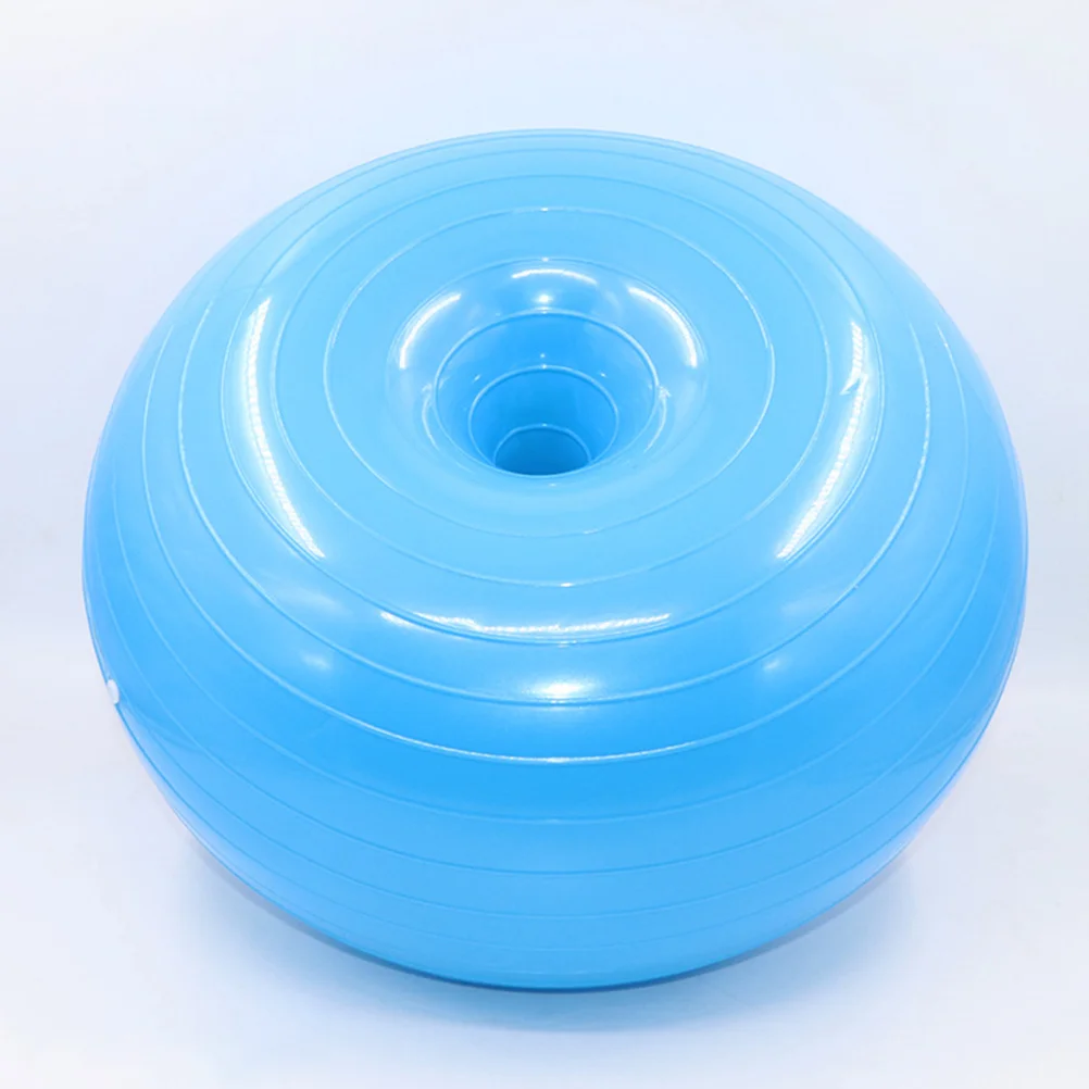 Yoga Auxiliary Ball Donuts Shaped Fitness Ball Explosion-proof Exercise Balance for Home Inside with Air Pump (Light B