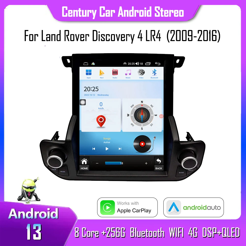 

Century For Land Rover Discovery 4 LR4 2009-2016 Auto Radio GPS Navigation Audio Stereo 8G+256G Android 13 Car Multimedid Player