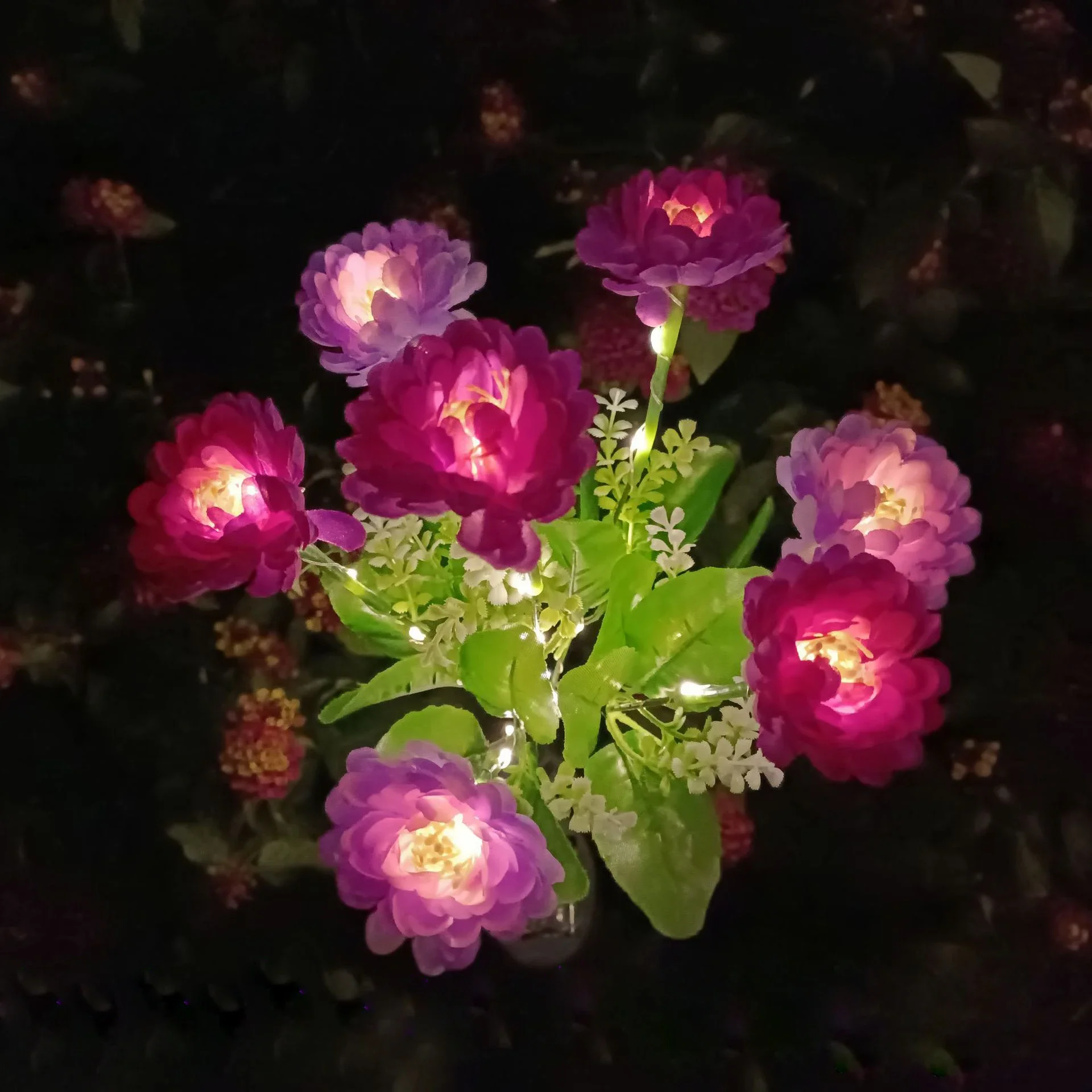 Solar lights garden light solar decoration light solar spot light 7 heads orchid rose waterproof outdoor