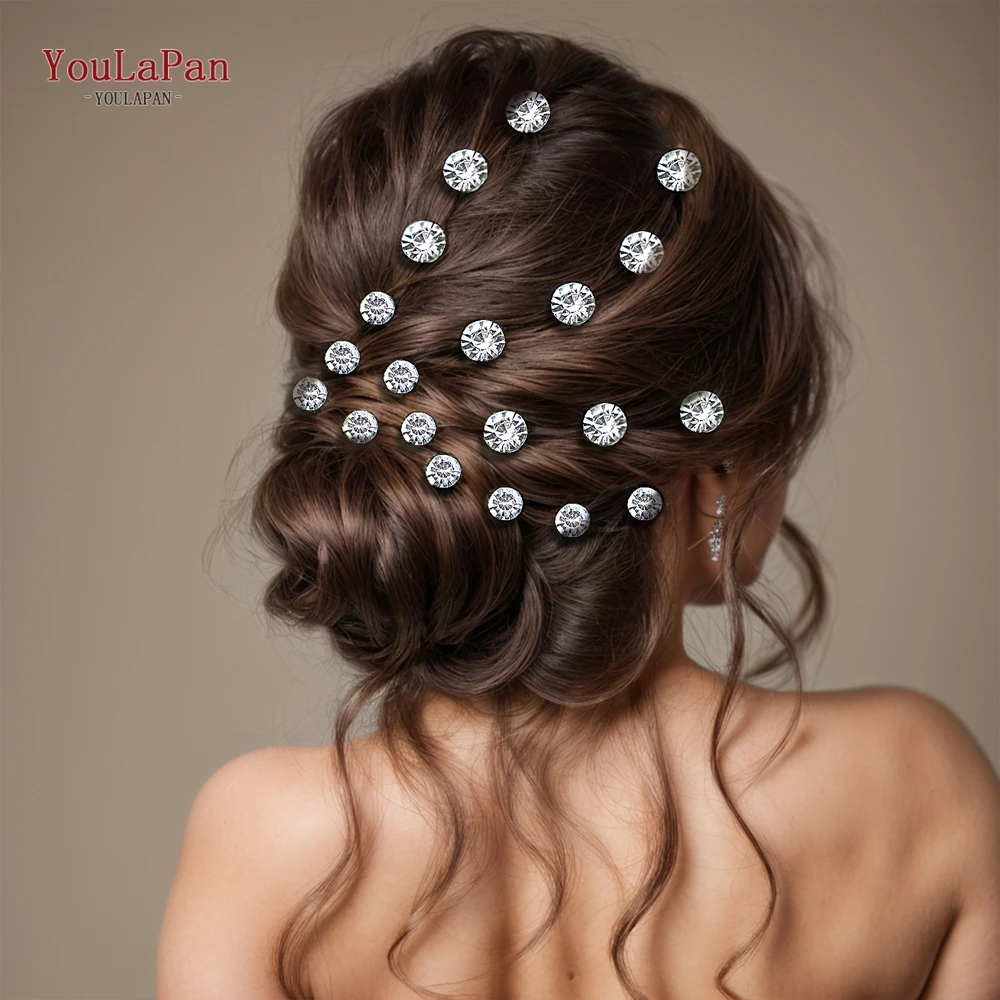 YouLaPan Rhinestone Hairpin Bridal Wedding 20 Piece One Set Fashion Woman Crystal Party Hair Accessories Girlfriend Gift HP535