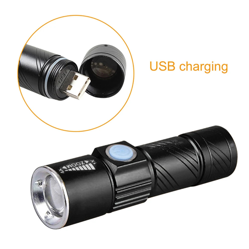 UV Flashlight Zoom UV LED Flashlight 365 395nm Type-C Charging Invisible Ink Marker Cat Dog Urine Tinea Ore Money Scorpion Fluorescence Light