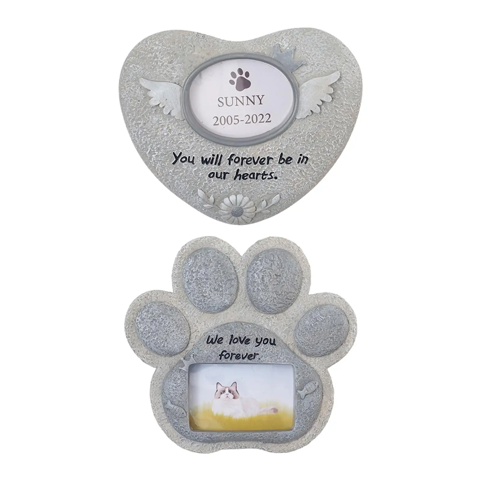 Dog Memorial Stones for Dog or Cat Loss Gift Small Grave Stone Memory Plaques Outdoor Lawn Patio Yard Decoration