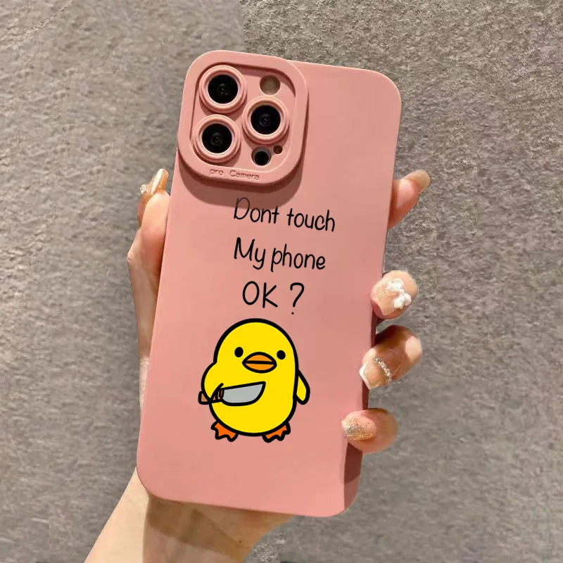 Charming Minimalist Cartoon Duck Phone Case Cover