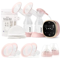 NCVI Double Electric Breast Pumps,Breast Pump Electric with 4 Modes 9 Levels,with 4 Size Flanges & 10pcs Breastmilk Storage Bags 1
