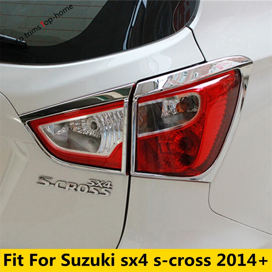 Abs Chrome Rear Trunk Tail Lamps Lights Frame Cover Trim For Suzuki Sx4