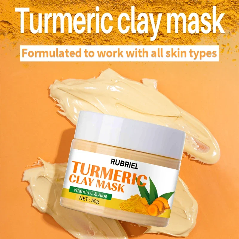 Facial Mud Mask Turmeric Mud For Facial Purification Deep Cleansing Brightening Control Oil Anti-Acne