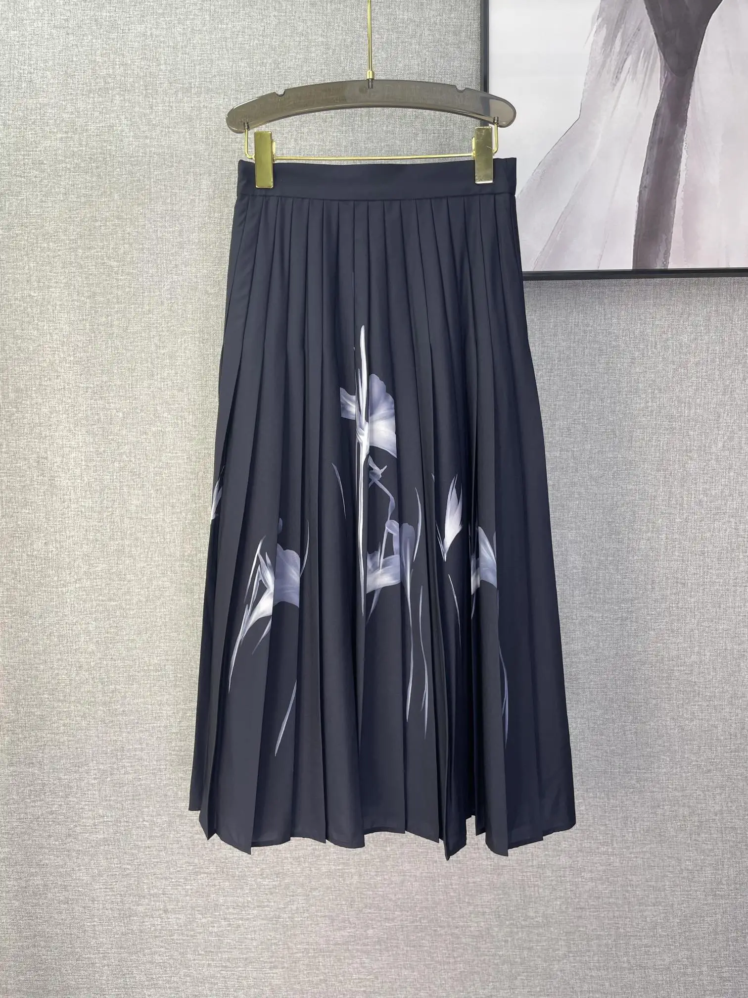 

2023 Spring and summer new plant flower pleated half skirt