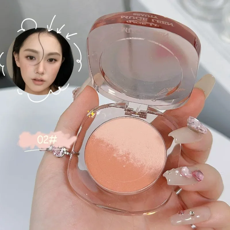 Peach Pink Matte Cheek Tint Blush - Silky Smooth Long-Lasting Facial Brightener Rouge Powder Palette