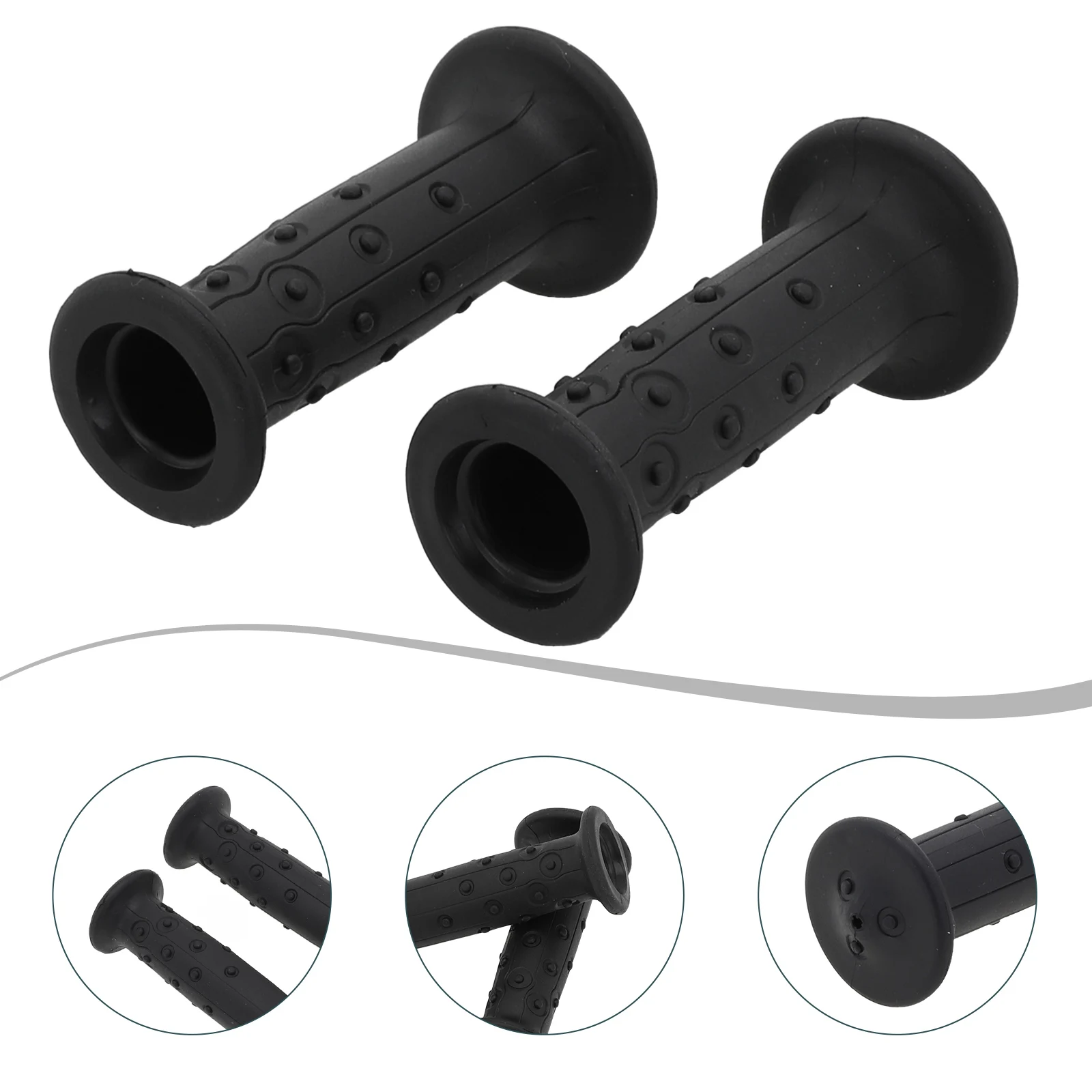 Description Picture 6 of item1 Pair Rubber Bicycle Handle Bar Grips 18mm Anti-slip Waterproof Bike Handlebar For BTWIN 14-16nch Kids Bike Cycling Handle Bars
