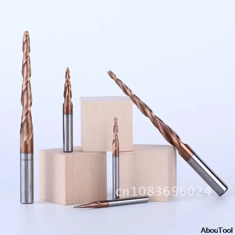 

Carbide Tapered Ball Nose Solid End Mills Cnc Carving Bit Engraving Router Bits Taper Wood Metal Milling Cutters Endmill Drill