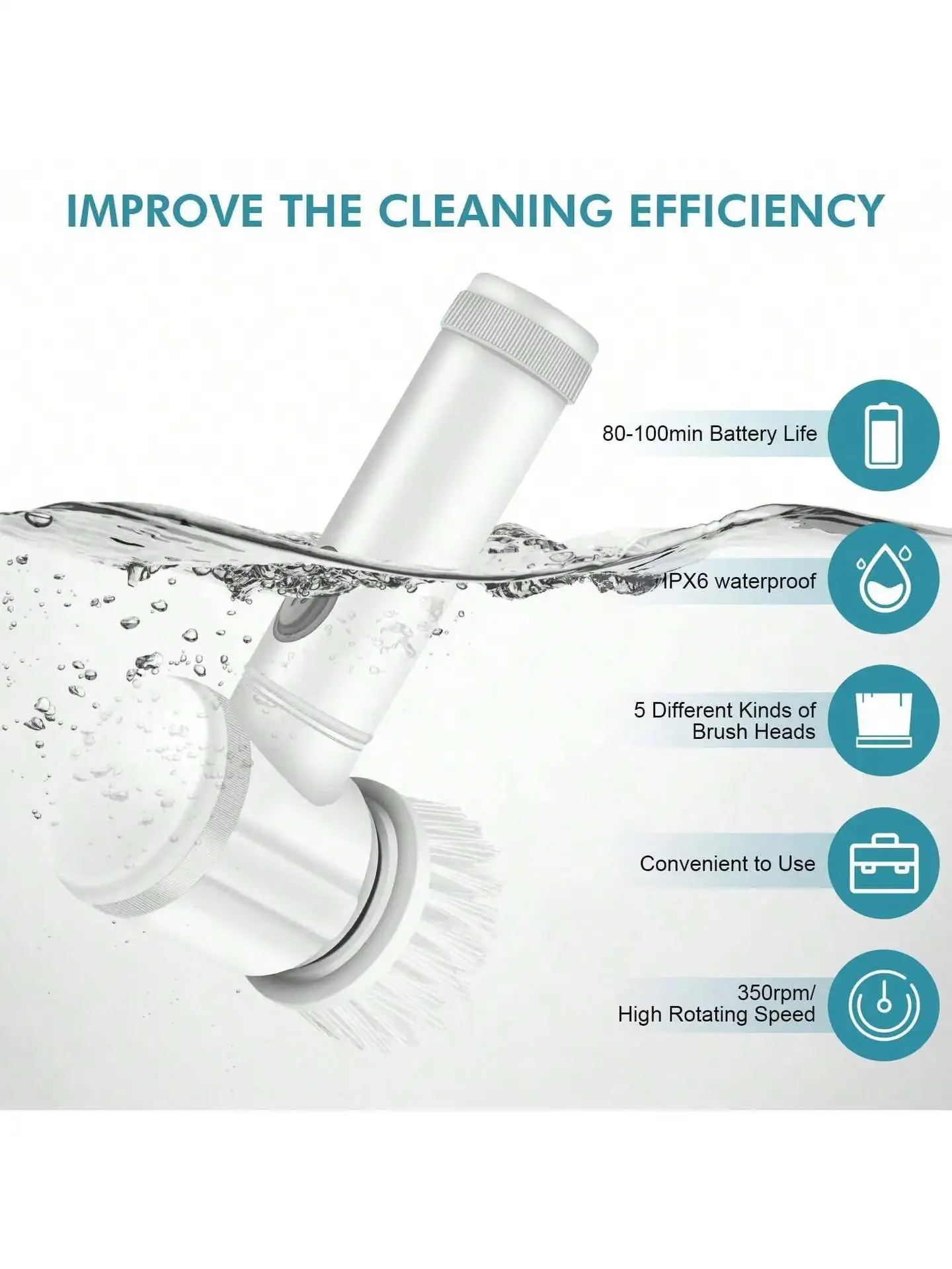 Cleaning Brush Xiaomi Electric Spin Scrubber Power Clean Bathroom Kitchen Cleaning Brush Scrubber Electric Cleaning Brush Products For Home