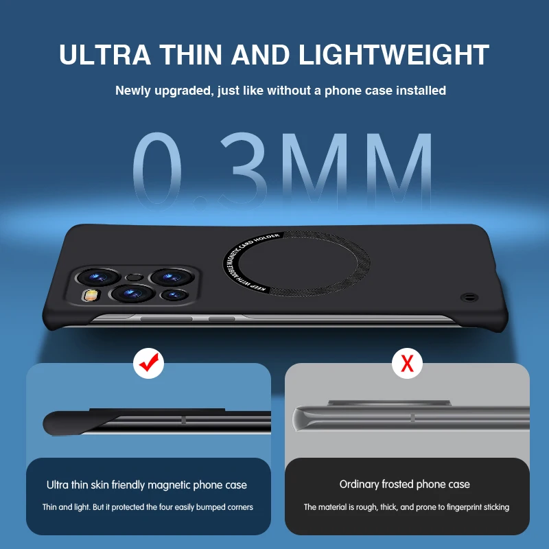 Luxury Magnetic Phone Case - Frameless, Lightweight, Hard PC Back Cover Housing