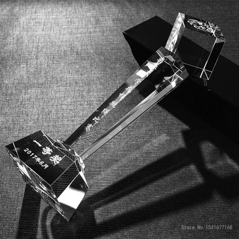 Customized Crystal Trophy, Creative, High-End, Home Decoration, Music, Sports, Competition, prizes, Excellent Company Award, 1Pc