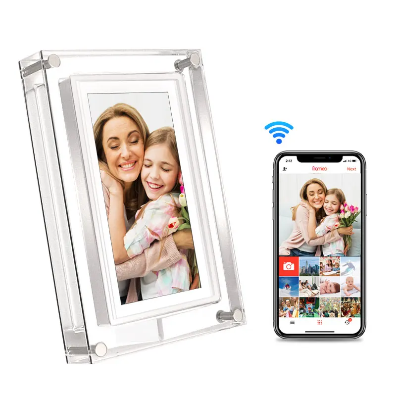 Frameo 5-дюймова цифрова фоторамка WiFi 1280 * 720 IPS HD Cloud Smart Digital Photo Frame, 32 ГБ Storage USB Auto Rotation