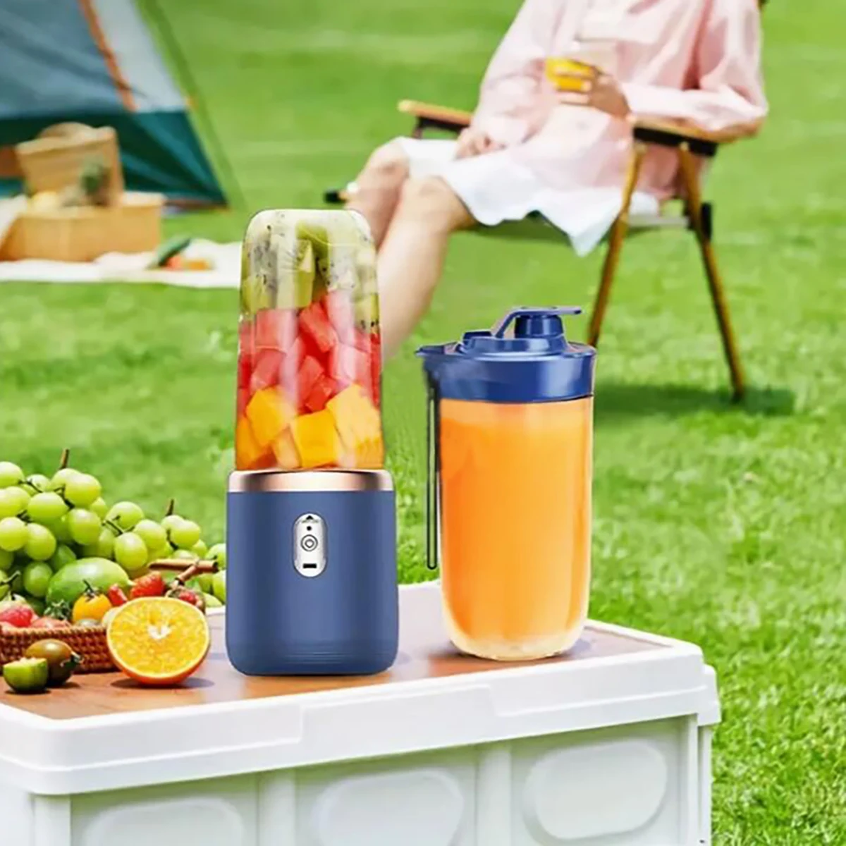 Fruit Juicer 1 portable 304 stainless steel blades dual cup design for mixers kitchen use outdoor camping easy to clean