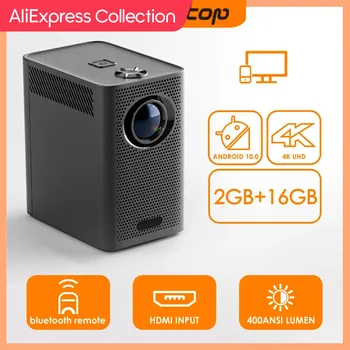 AliExpress 컬렉션 HONGTOP S30MAX 미니 스마트 휴대용 프로젝터, 와이파이 및 블루투스 포켓 야외 프로젝터