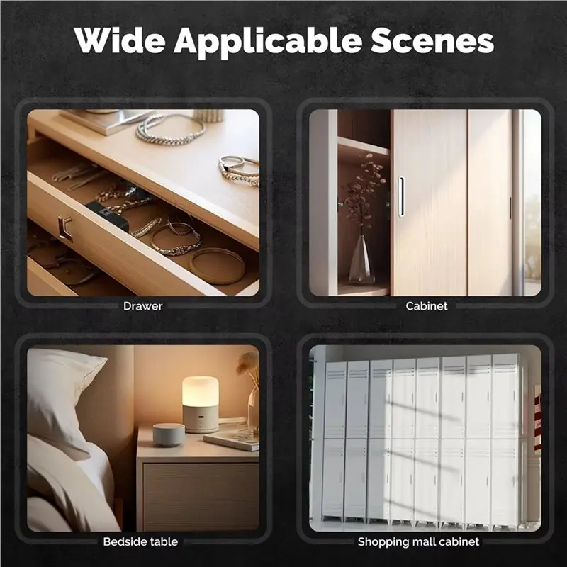 【추수감사절】2X Tuya 블루투스 스마트 우드 캐비닛 잠금 장치 앱 원격 제어 모니터링 키리스 IC 카드 잠금 해제 도어 로커