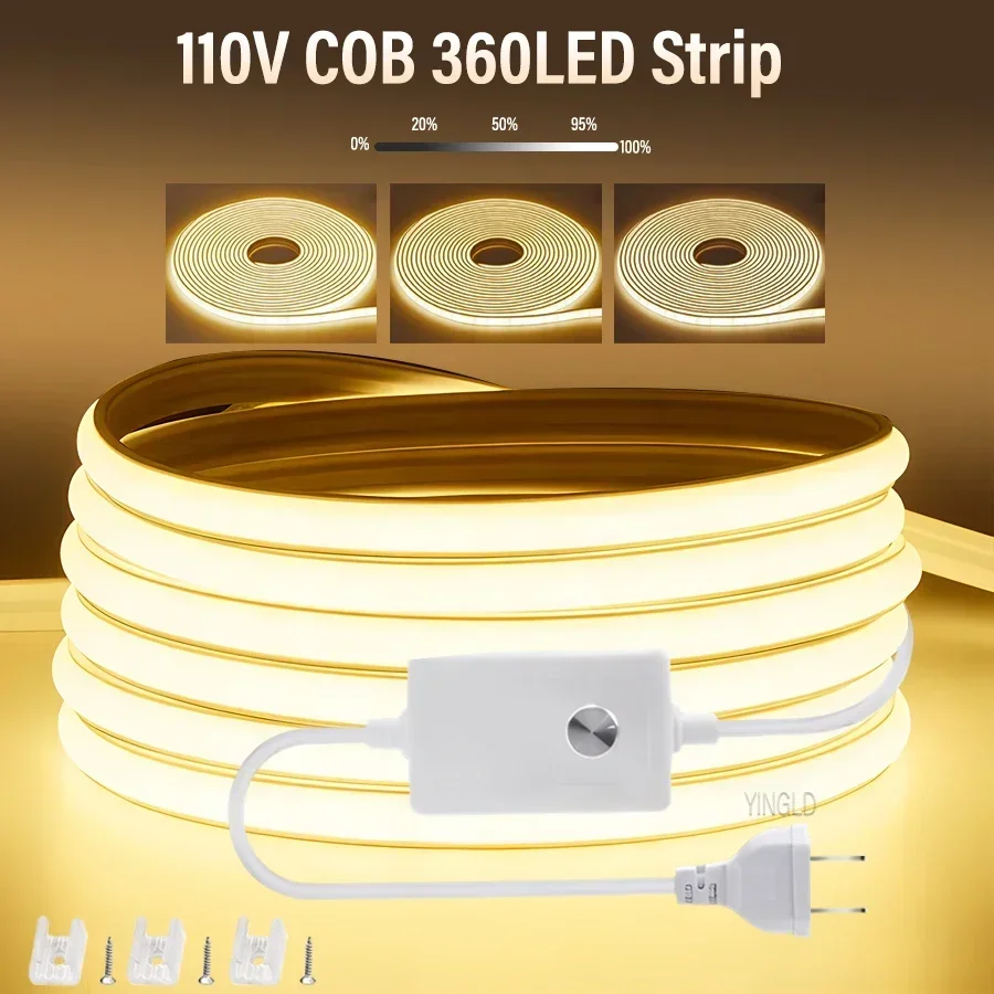 ตัวเลือกสินค้า ไฟ LED COB ยืดหยุ่น ปรับความสว่างได้ สำหรับตกแต่งบ้านและสวน