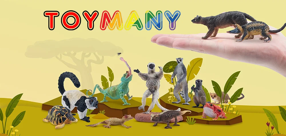 Toymany Simulation Fossa Madagaskar Tier Modell Spielzeug Mini Figuren Puppen Action Figuren Spielzeug Kinder Geschenk Kuchen Dekoration – Detail 1