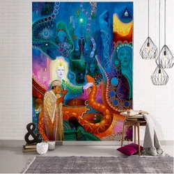 Fantasy Background Decorative Tapestry Datura Bohemian Hippie Wall Decorative Tapestry Home Background Decorative