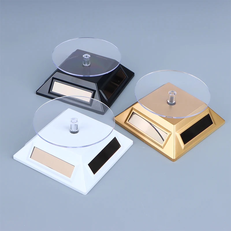 Solar Showcase 360 Rotating Turntable Jewelry Watch Ring Phone Rotating Display Stand Jewelry shelves and props Watch Ring