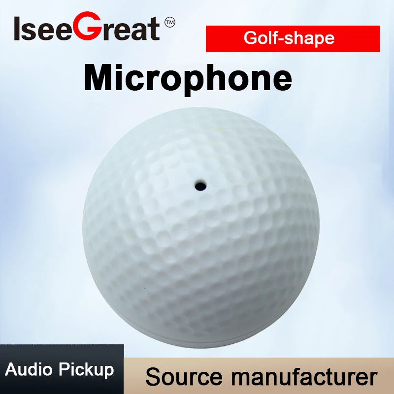 CCTV Golf-shape Sound Monitor Microphone Surveillance Accessories Audio pickup Low Noise Cancelling Reduction Wired Monitoring