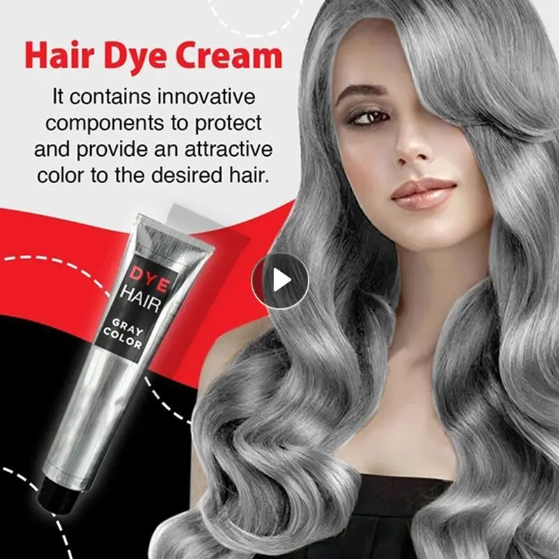 

FashionFashion Smoky Gray Punk Style Light Gray Silver Color Nature Permanent Super Hair Dye Cream Girls Beauty Hair