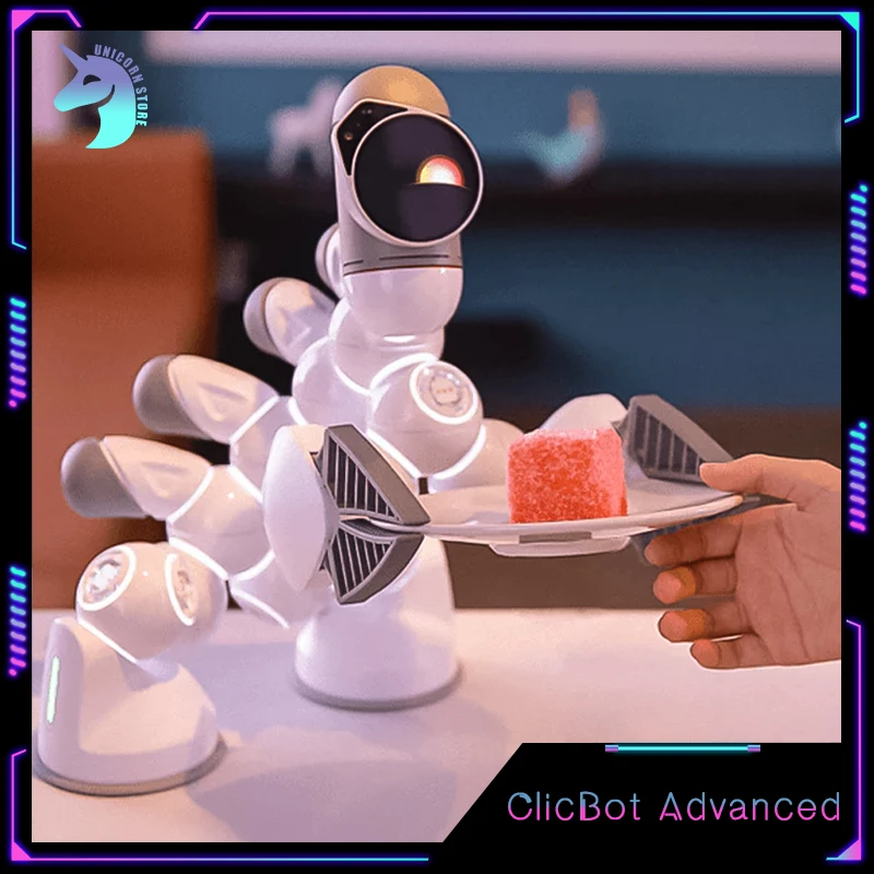 

Clicbot AI Robot Advanced Suit Intelligent Accompany Kids Program Modular Splicing Electronic Robot Desktop Pet Puzzle Toys Gift