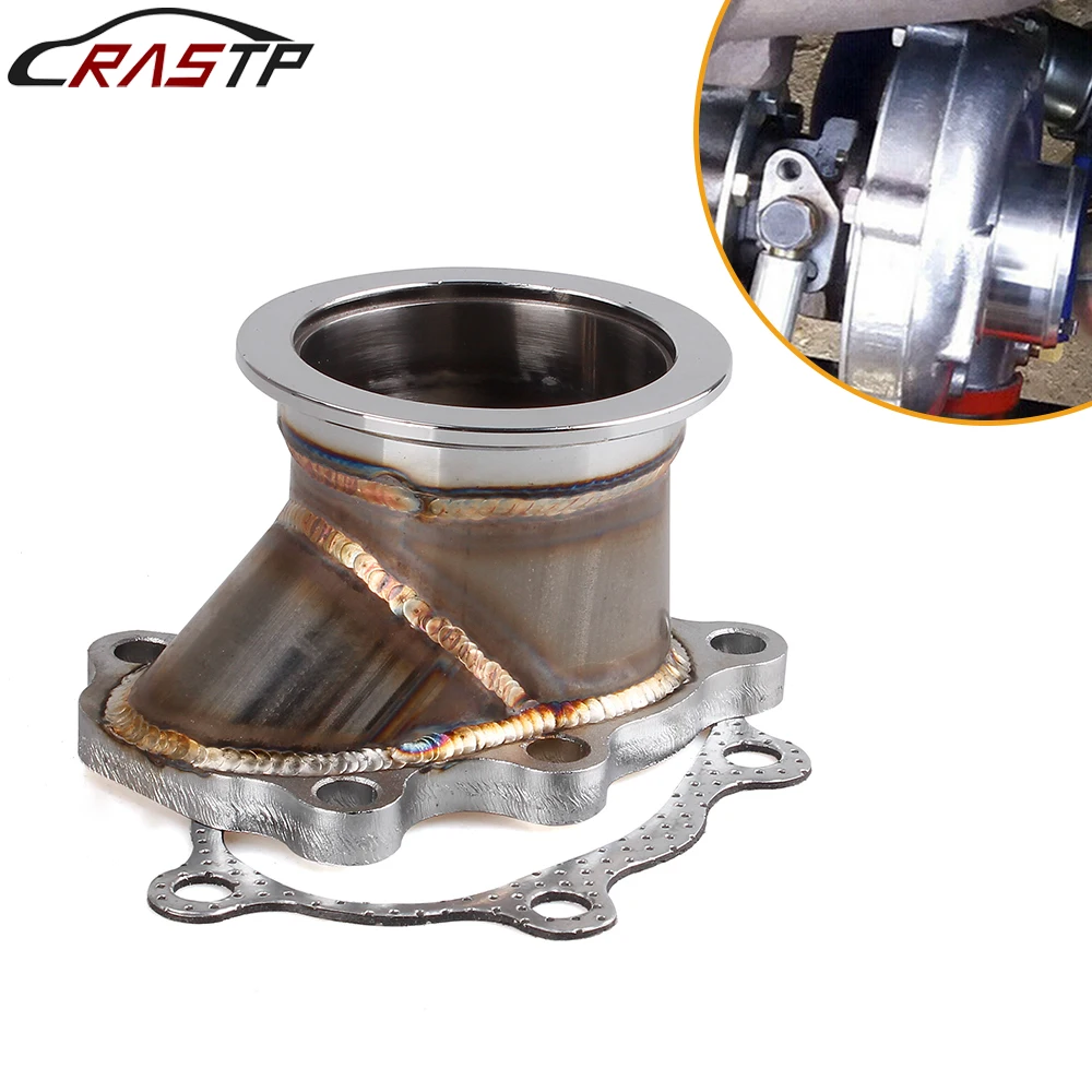 RASTP- Turbo For Car Turbo Down Pipe 5 Bolt to 2.5"/ 63mm V band Flange Adapter For GT25 GT28 T25 T28 RS-BOV085