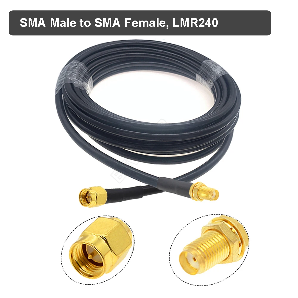 cabo coaxial do rf da baixa perda ohm trança cabo de extensão da antena do roteador wifi jumper novo sma macho tomada masculina de sma