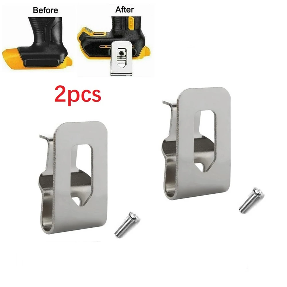 

2 PCS Belt Clip Hook 2 PCS Hooks And 2 PCS Screws Set For-DeWalt 18V 20V Drills Impact & Electric Driver Power Tools Accessories