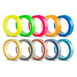 Vibrant Transparent Sticky Note Flags - 5 Rolls of Fluorescent Colors (10PCS-X)