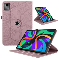 Tree Embossed 360° Rotating Tablet Case with TPU Back - Lenovo Tab K11 Gen 2 (Rose gold)
