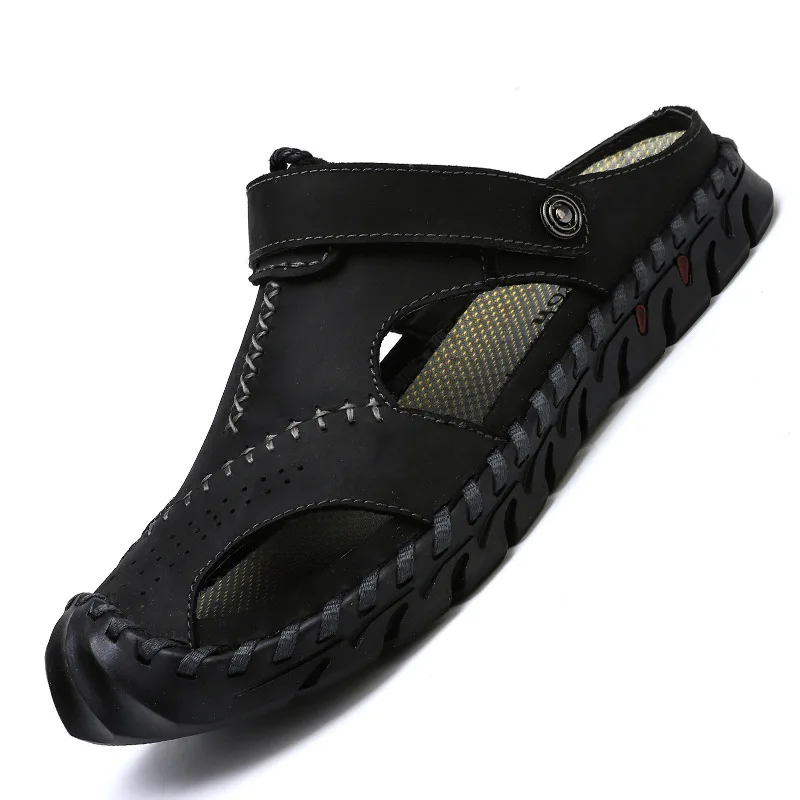 

Sandals Summer Men Leather Classic Men Shoes Slippers Soft Sandals Men Roman Comfortable Outdoor Walking Footwear