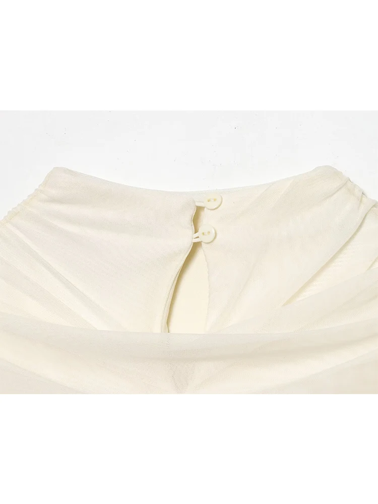 2026 New Women Sleeveless Dress Fashion Tierred Decoration Slim Short Dress Ladies Elegant Mesh Splicing Solid Party Dress