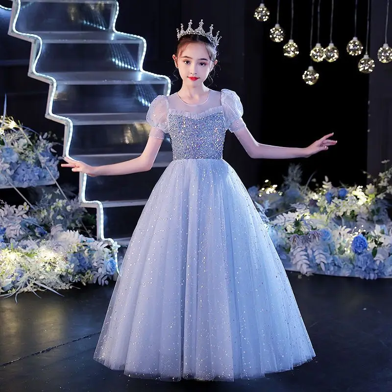 

Teenager Girls Piano Performance Baby Girls Birthday Party Dress Sequ Elegant Dresses Evening Costume Vestidos 4 To 12Y K111