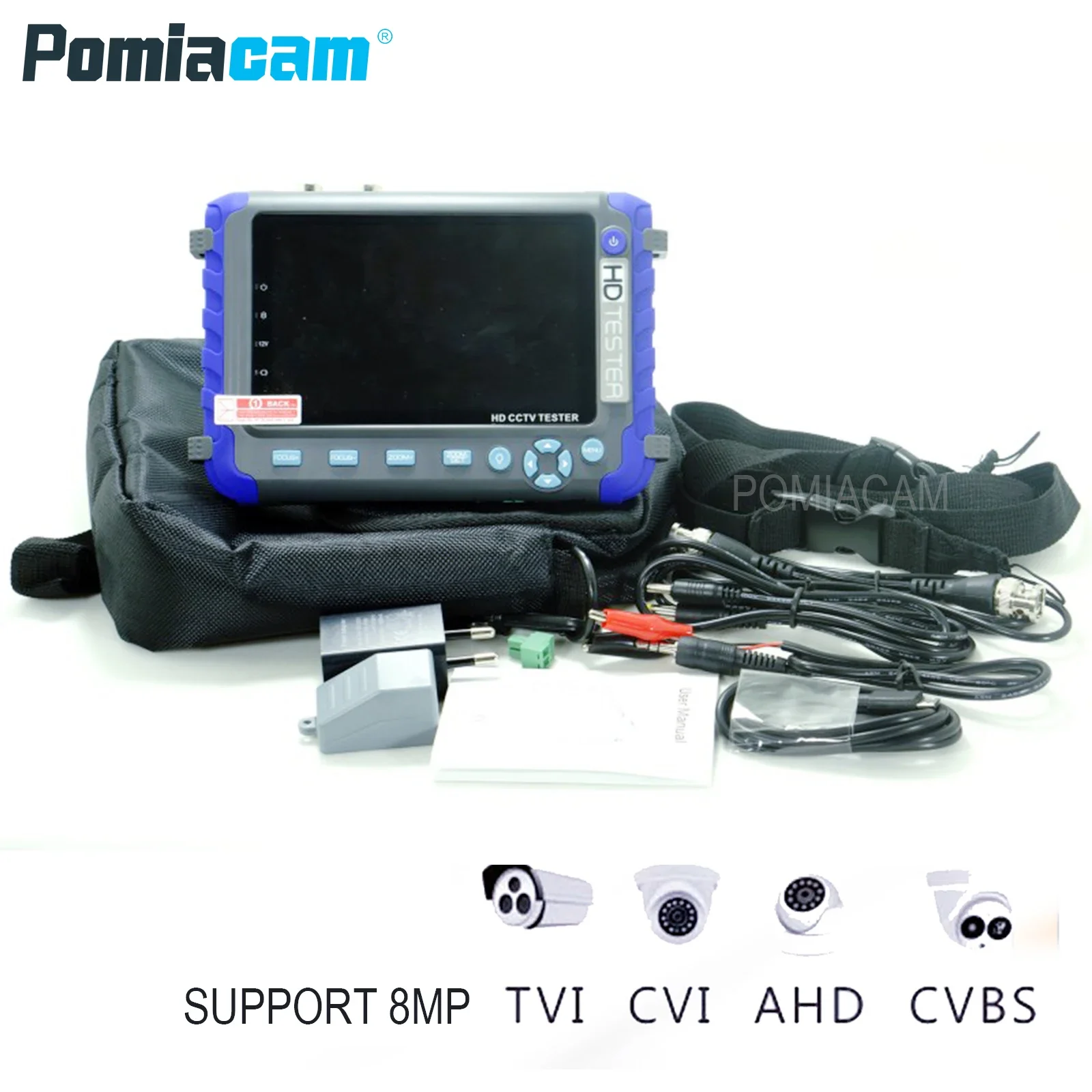 

IV8C cctv tester monitor 8MP 5MP 1080P AHD TVI CVI CVBS Analog Security Camera Tester Monitor with PTZ , audio test,