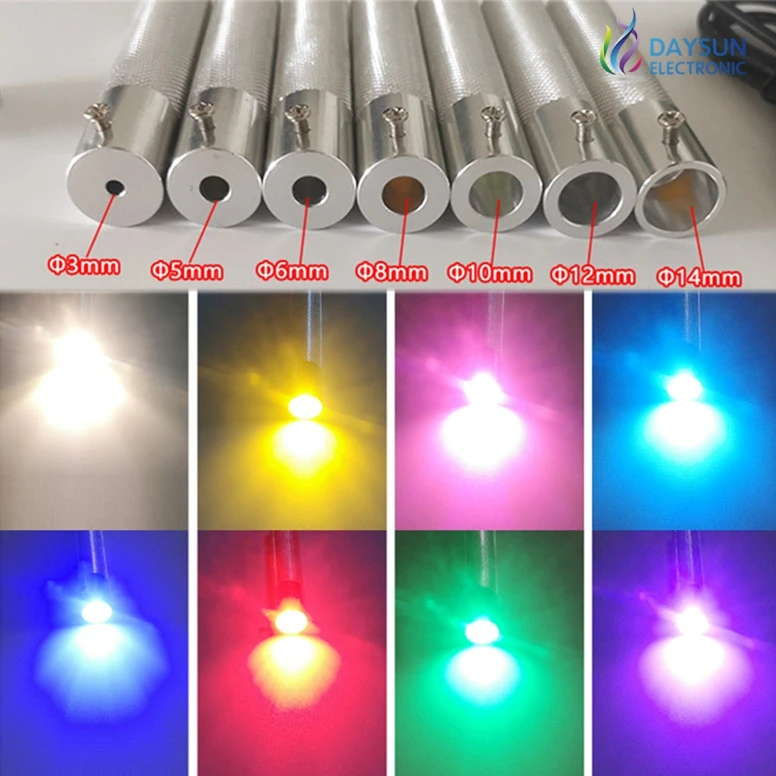Fuente de luz de fibra óptica de 12 V CC y 3 W para motor de luz pequeño de automóvil Soporte de luz de ambiente de automóvil de alto brillo para cable de luz lateral