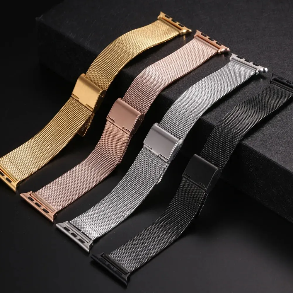 

Milanese Strap For Apple Watch Band 49mm 44mm 40mm 45mm 41mm 42 38mm Stainless Steel bracelet iWatch series 9 8 7 6 se 3 ultra 2