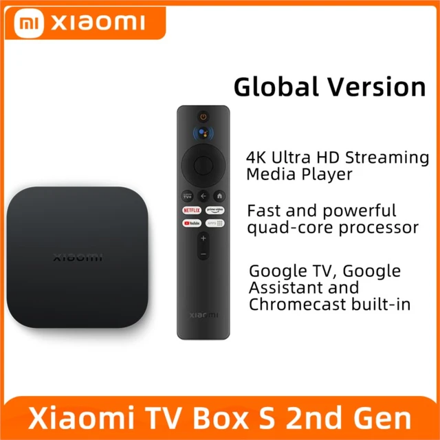 Global Version Xiaomi Mi TV Box S 2nd Gen 4K Ultra HD Android TV 2GB 8GB  WiFi Google TV Netflix Smart TV Mi Box 4 Media Player