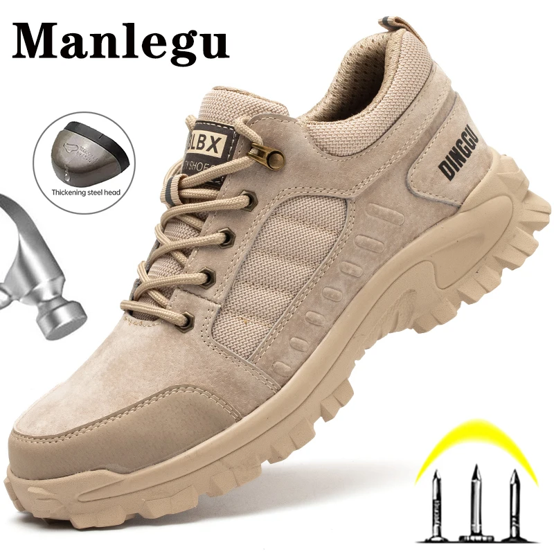 Antislip Work Shoes Men Breathable Construction Shoes Work Boots Steel