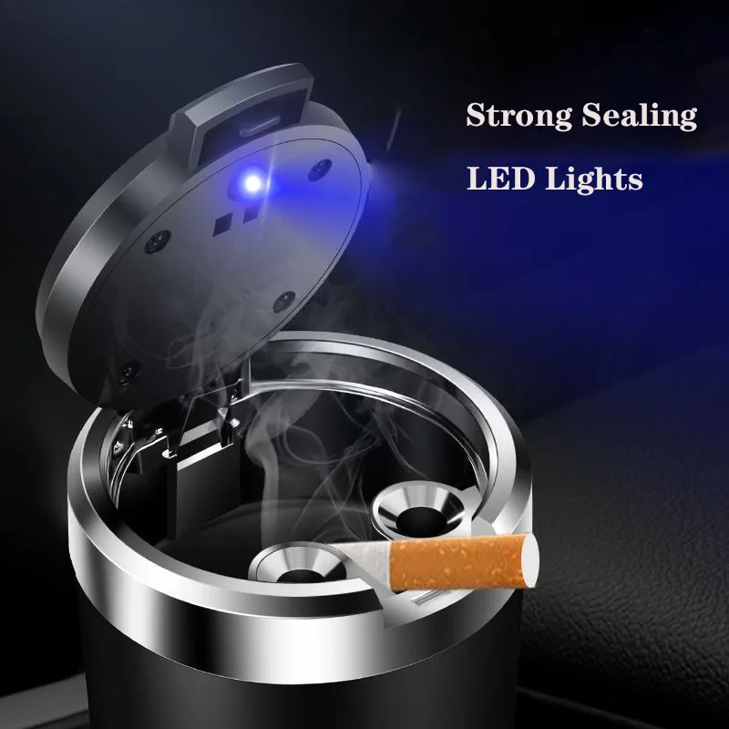 폭스바겐 티구안 골프 MK6 MK5 MK7 파사트 제타 GTI CC 시로코 폴로 EOS R36 T5용 LED 조명 뚜껑이 있는 차량용 담배 재떨이