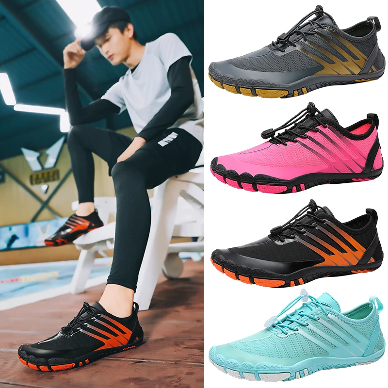 Unisex Five-Toed Comprehensive Training Fitness Shoes Squat Shoes Couples Vacation Outdoor Beach Quick-Drying Aqua Shoes 35-46#