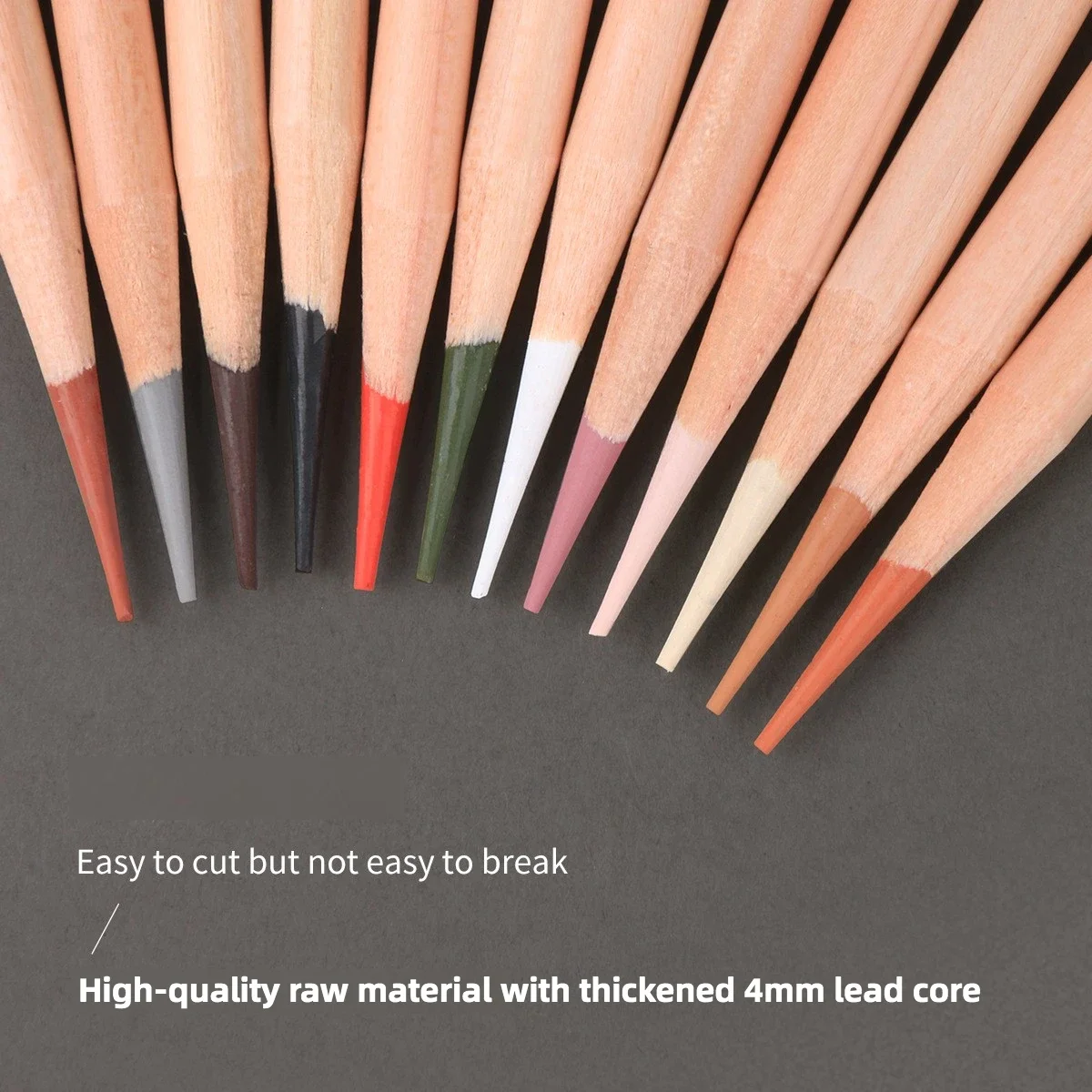 Charcoal Pencils 6 Pcs White 12pcs Color Set Sketching Art Students Log Matte Finish For Drawing Sketching and Shading
