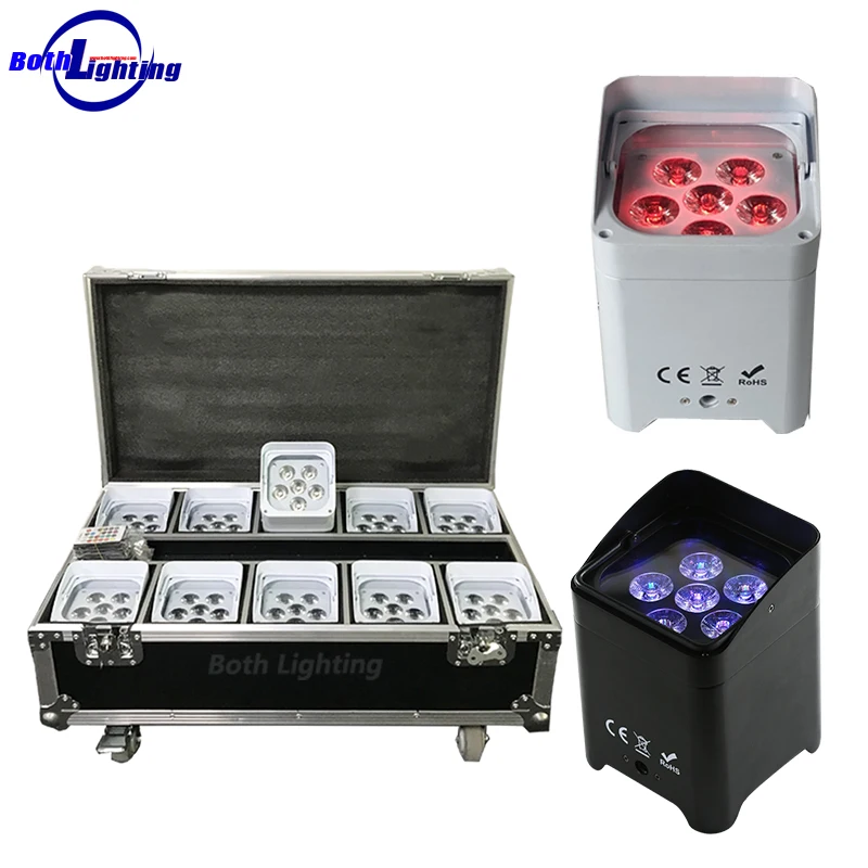 

Both Lighting wireless uplight smart DJ S6 battery powered wireless dmx led lights 6*18w RGBWA+UV 6in1wedding Up Lighting