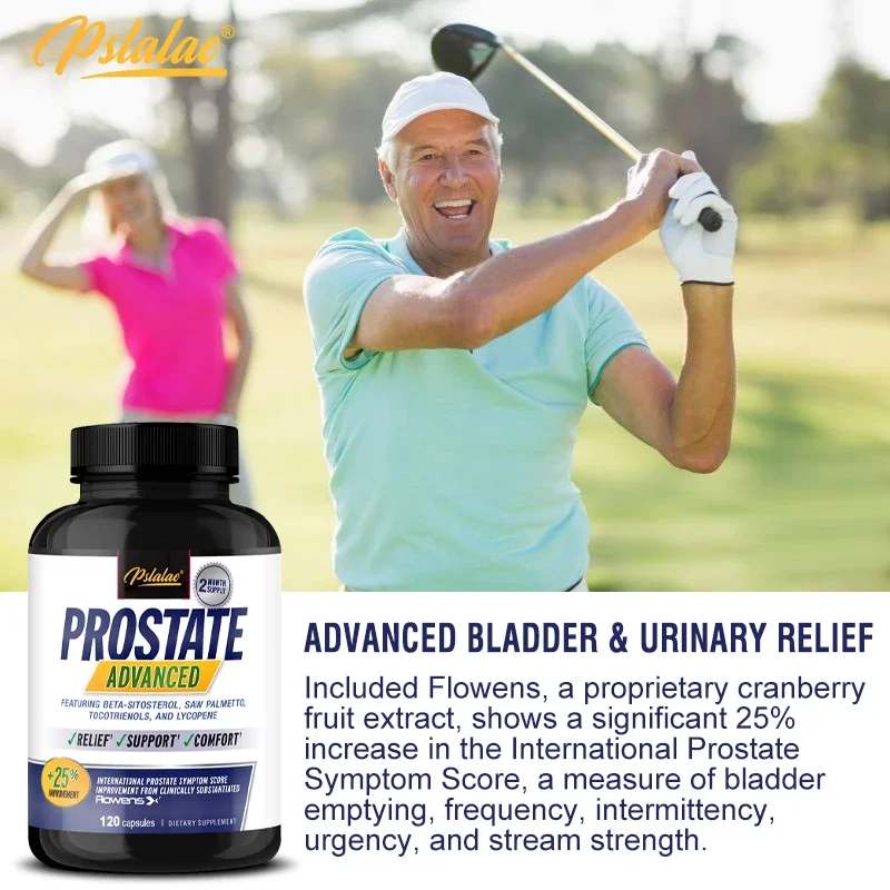 Prostate Progress Capsules Contain Saw Palmetto To Reduce Bathroom Trips Relieve Bladder and Urination Men's Health Supplement saw palmetto supplement